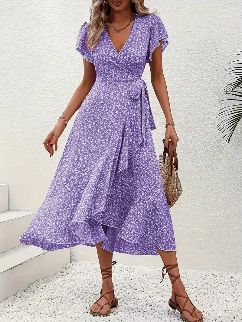 Wrap Dress with Flowers