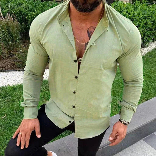 Camisa de lino sólida para hombre - Lois