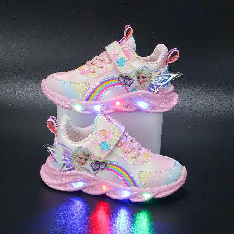 Sneakers glitterate arcobaleno - Scarpe LED per bambini avventurieri