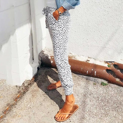 Xandra | Ladies' Trousers with Leopard Print