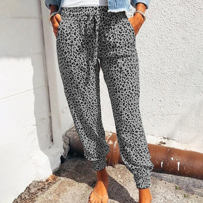 Xandra | Ladies' Trousers with Leopard Print