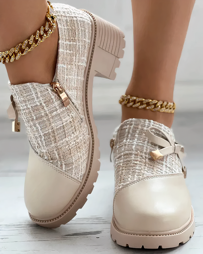 Slip-on heels with lace detail
