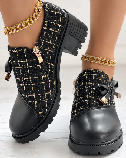 Slip-on heels with lace detail