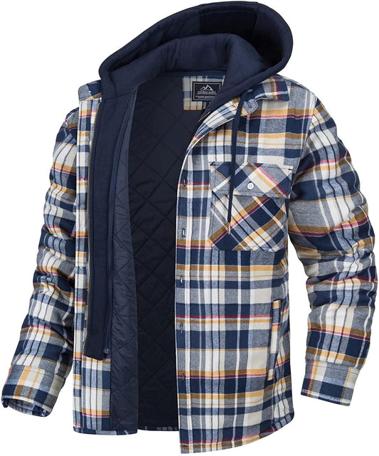 Chaqueta de cuadros para hombre con capucha - Piolo