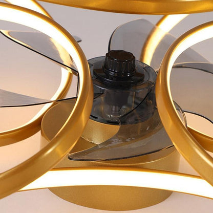 Modern LED Ceiling Fan with Flowers – Stylish and Functional