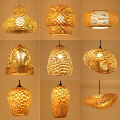 Lampadario in rattan fatto a mano NatureLicht