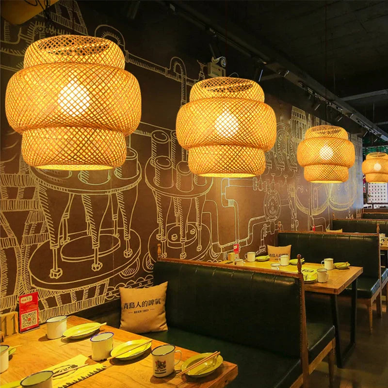 Lampadario in rattan fatto a mano NatureLicht