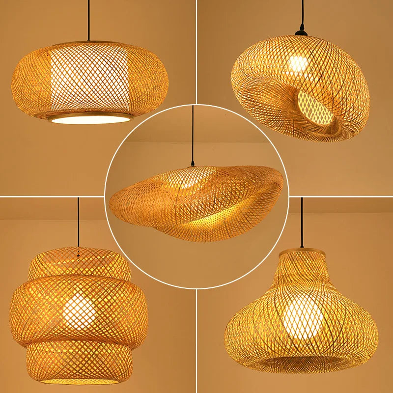 Lampadario in rattan fatto a mano NatureLicht