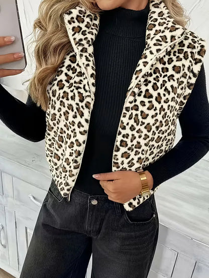 Zipped Gilet with Faux Shearling