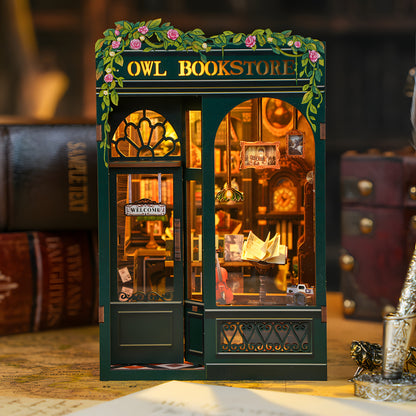 Mini libreria a forma di gufo fai da te – Kit in legno 3D con illuminazione per decorazioni creative