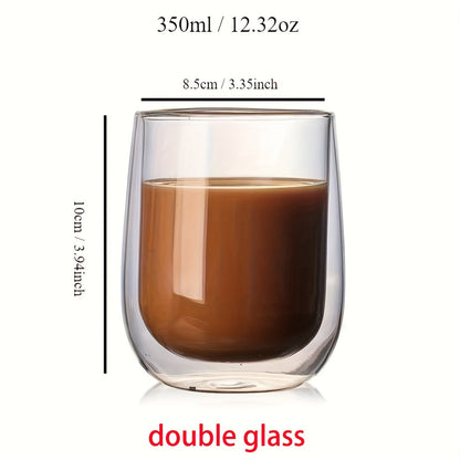 Set van 4 dubbelwandige glazen - glazen van 350ml voor warme en koude dranken