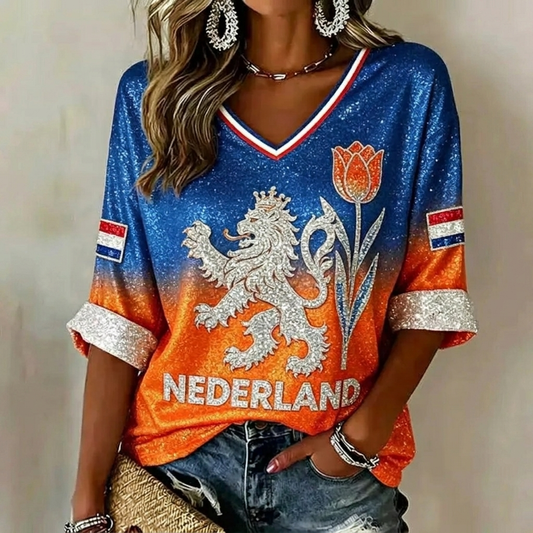 Camiseta ajustada naranja para mujer de la Copa Mundial