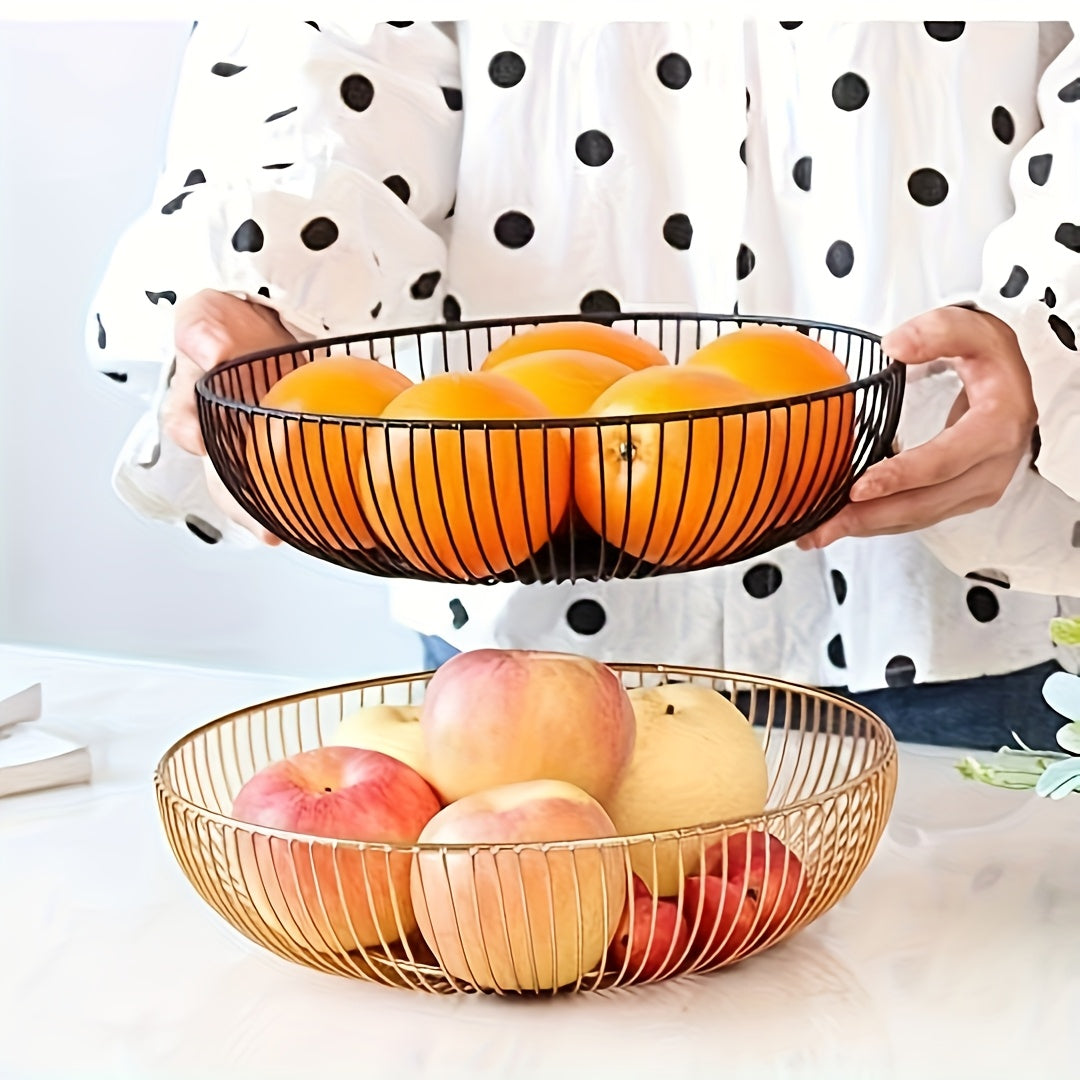 Frutero redondo de metal para mesa y cocina – Diseño minimalista y decorativo