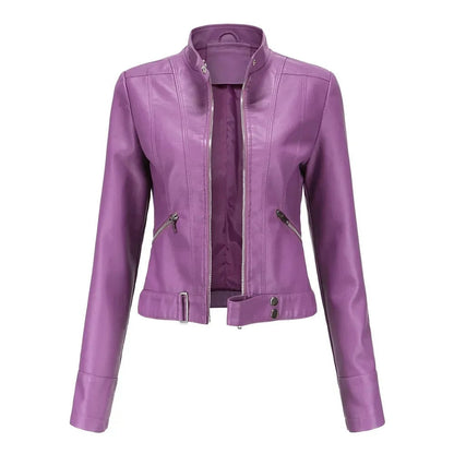 Leather Ladies Jacket with Pockets - Sanda