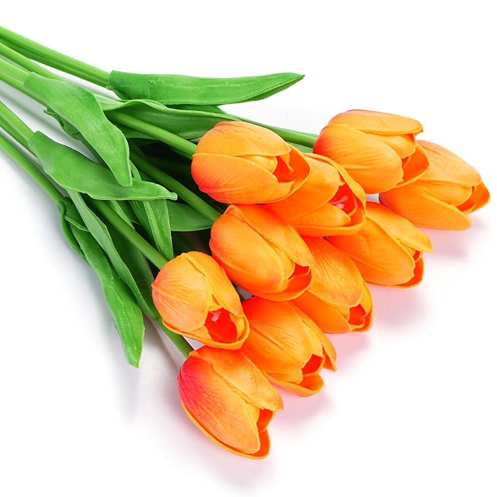 Set of 10 Artificial White Tulips – Perfect for Weddings, Photography and Interior Decoration