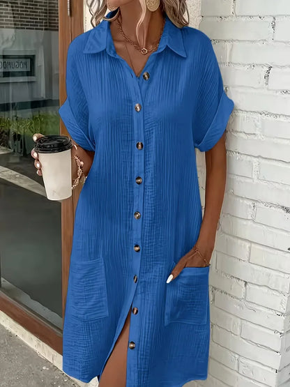 Robe chemise à manches courtes