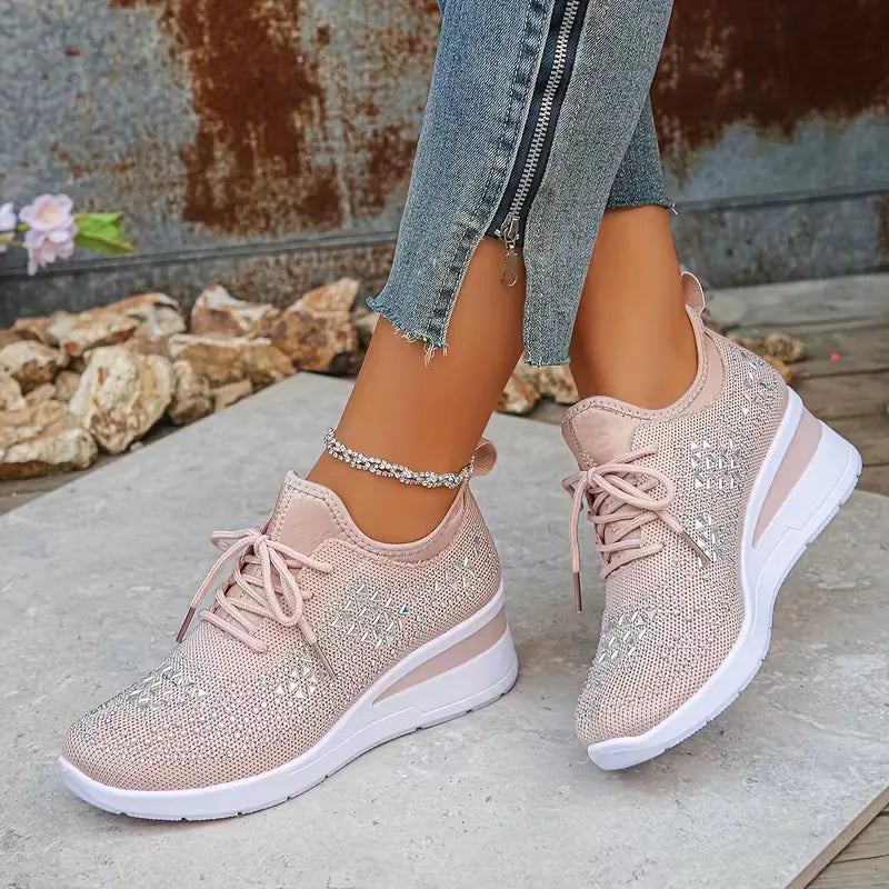 Baskets plateformes avec tige en maille