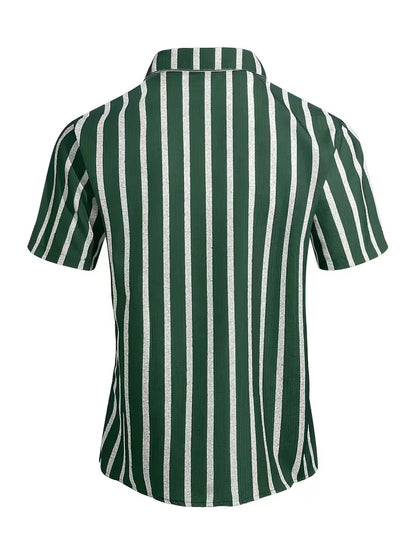 Chemise à manches courtes à rayures verticales