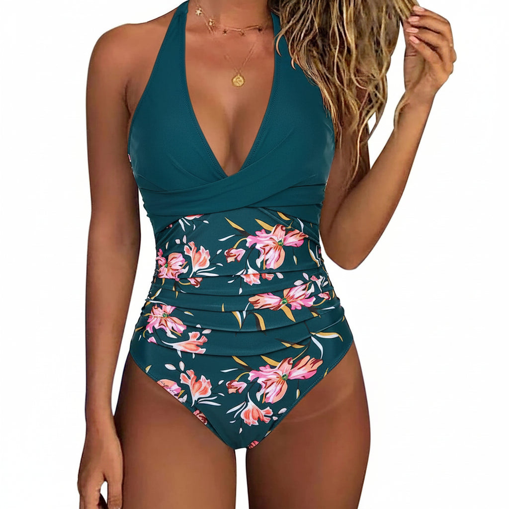 Leopard Print Sexy V-Neck Swimsuit