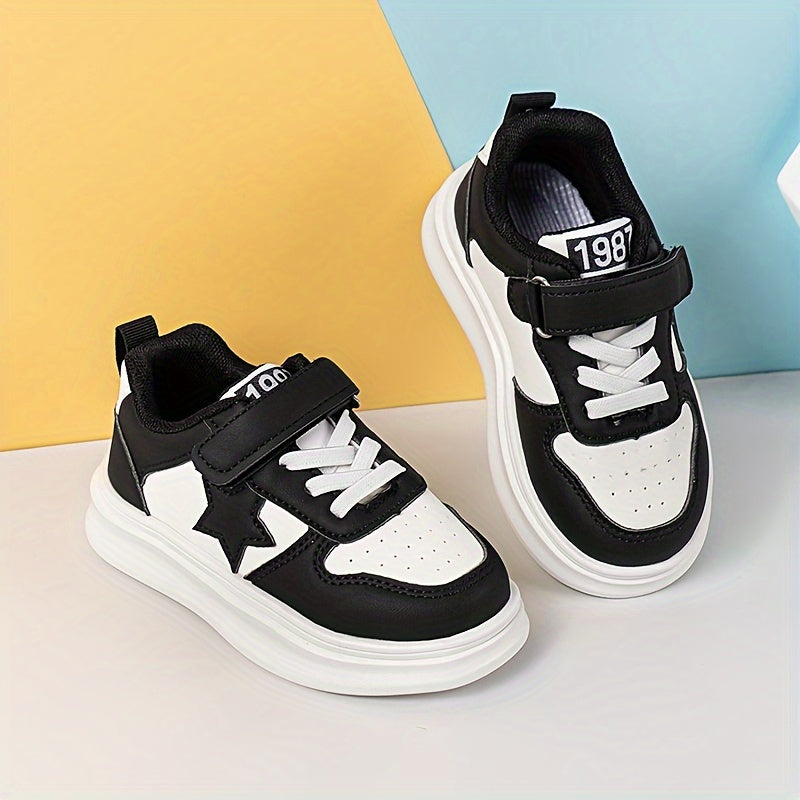 Sneakers vintage e casual con motivo a stelle per ragazzi, con chiusura in velcro - Rey