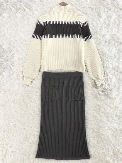 Ensemble deux pièces avec texture côtelée