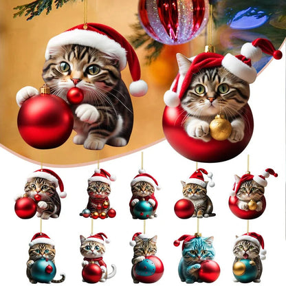 Decorazione natalizia a forma di gatto - Graziosa decorazione festiva per l'albero
