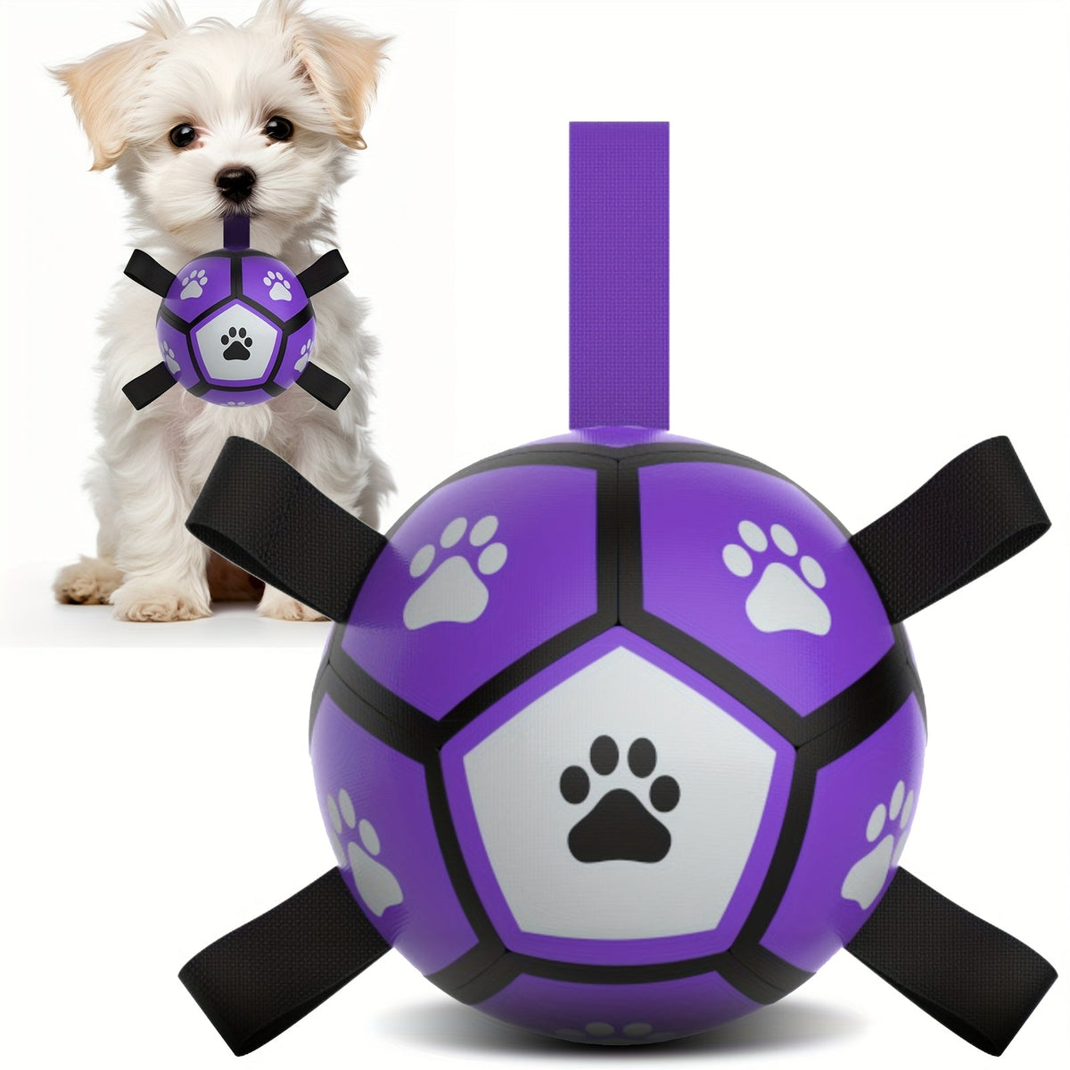 Hundespielball aus Gummi mit Griffen für drinnen und draußen