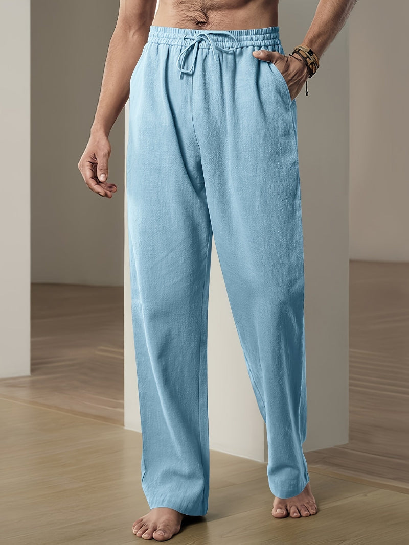 Relaxed Fit Drawstring Trousers for Men