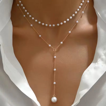 Necklace with Faux Pearls