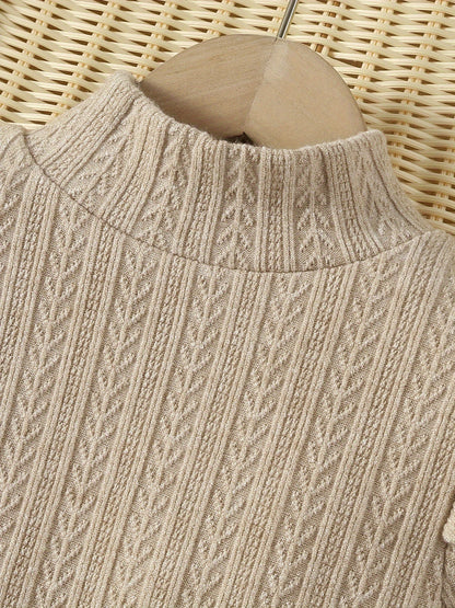 Eva Winter Outfit for Children - Turtleneck Sweater with Checked Skirt and Hat
