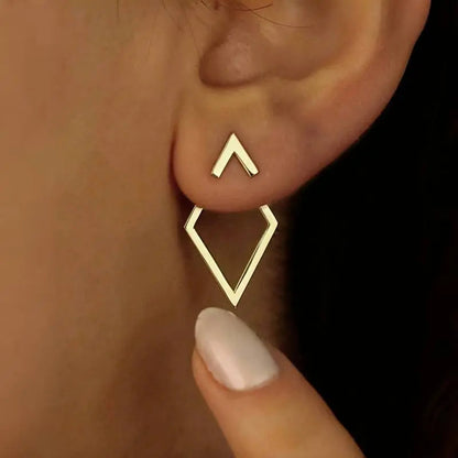 Minimalist Geometric Earrings with Diamond and Arrow Shape