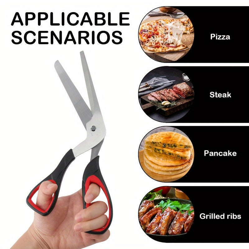 Multifunctional Stainless Steel Pizza Scissors with Comfort Grip – Easy Cutting of Pizza and More