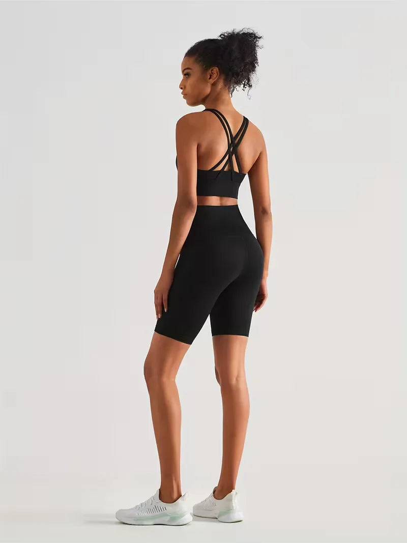 High-Waisted Sports Shorts