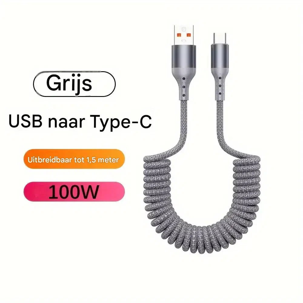100W USB-C Spring Cable