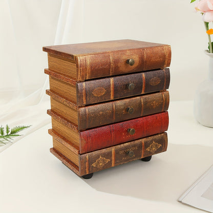 Classic Book-Shaped Storage Box with Five Drawers – Timeless Organisation for Home and Office
