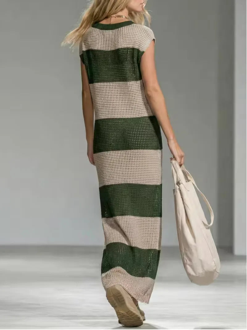 Maxi cover-up with V-neck