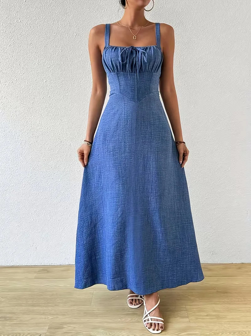 Robe portefeuille à fines bretelles
