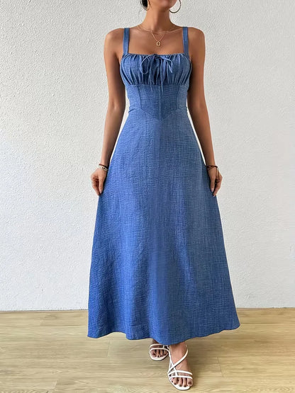 Robe portefeuille à fines bretelles