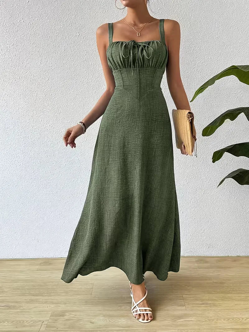 Robe portefeuille à fines bretelles