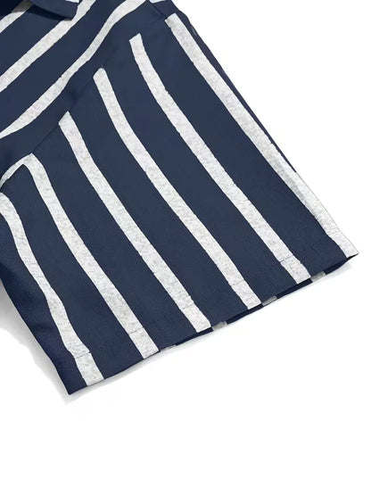 Chemise à manches courtes à rayures verticales