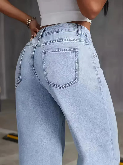 Jean à jambes larges avec taille haute