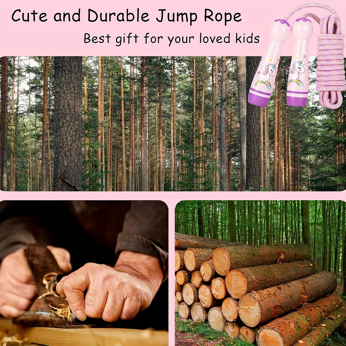 Unicorn Jump Rope - Lovely Jump Rope for Children with Wooden Handles