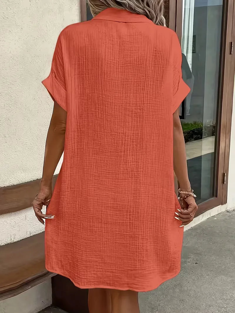 Robe chemise à manches courtes