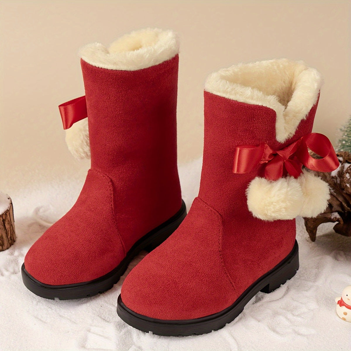 Girls' snow boots, warm fleece cosy non-slip ankle boots - Avrile