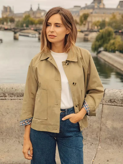 Trench-coat avec doublure à carreaux