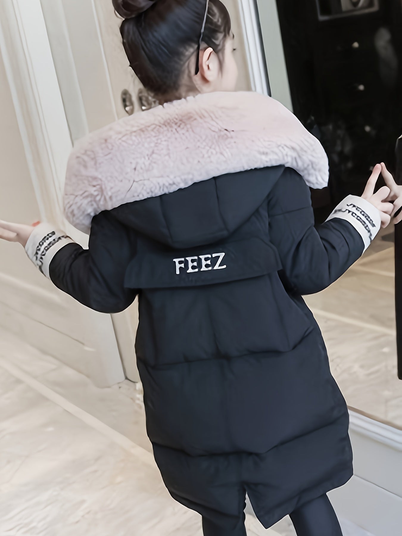 Manteau d’hiver long à capuche pour filles - Vernice
