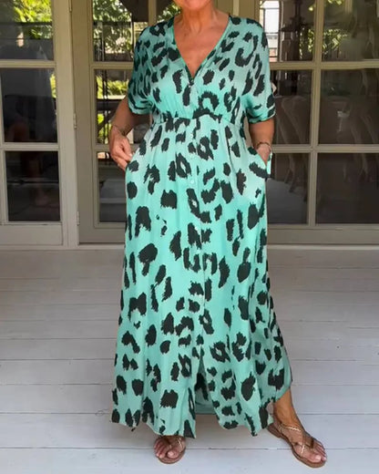 Maxi Dress with Leopard Print - Esmee