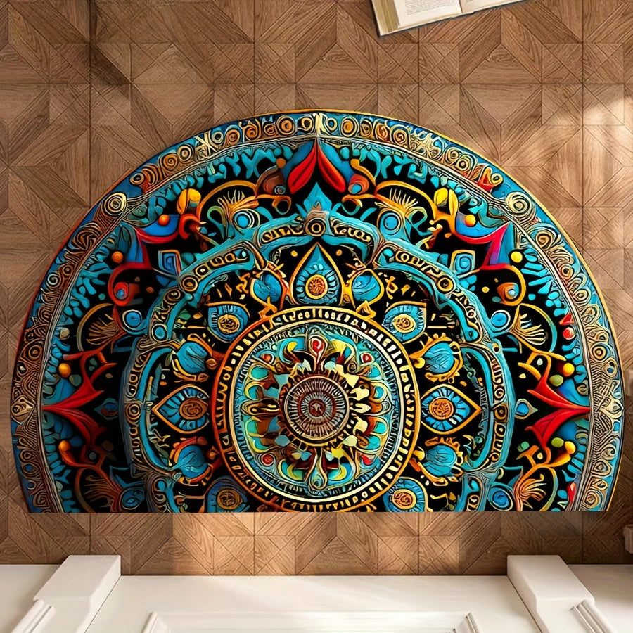 Tappeto mandala semicircolare – Stile bohémien e comfort antiscivolo