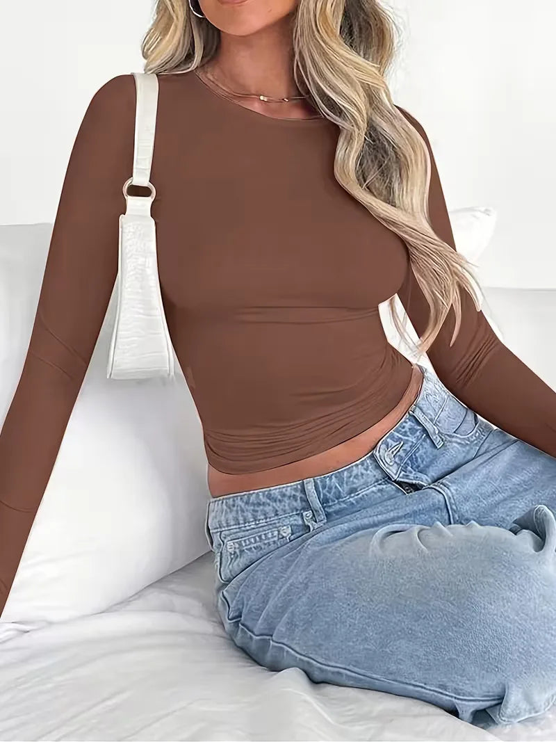 Longsleeve Cropped Slim Fit