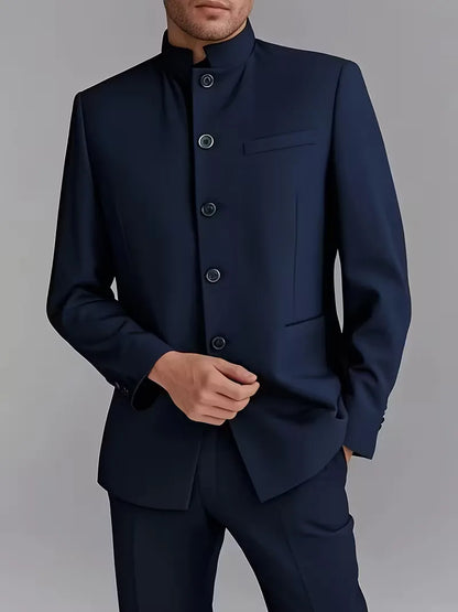 Blazer ajusté avec col mandarin